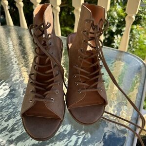 American Eagle lace up booties.